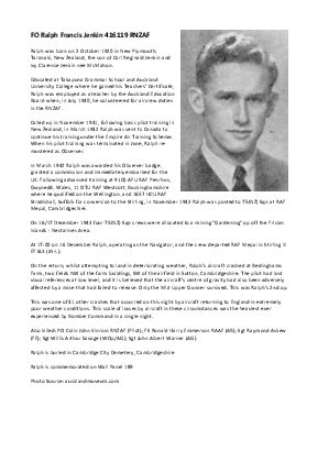A preview of a PDF biography for Jenkin, Ralph Francis